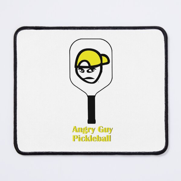 Item preview, Angry Guy Yellow Pickleball Paddle Design designed and sold by LifeSucx.
