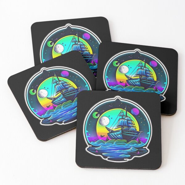 Item preview, Trippy Psychedelic Pirate Ship Scene Design designed and sold by delohill.