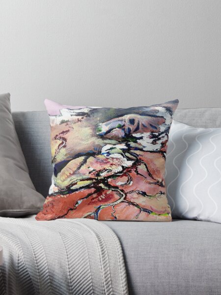 view to lake eyre Throw Pillow