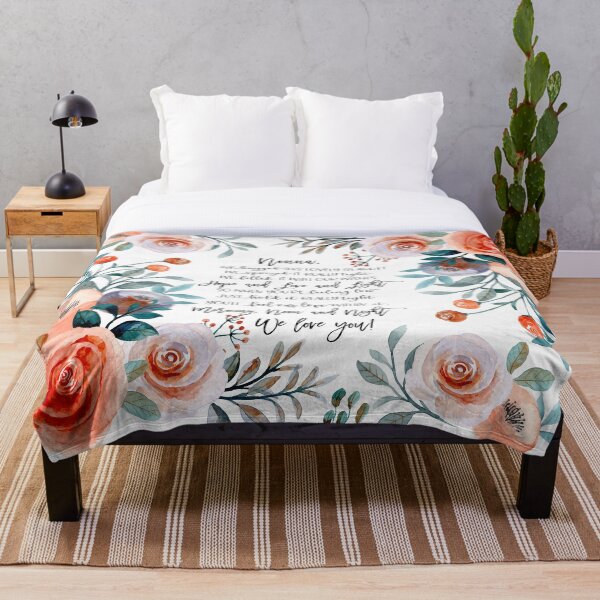 Item preview, Floral Blanket with Message for Nonna Grandmother Gift designed and sold by CuteTrendyFinds.