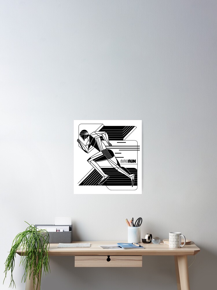 【フレーム付】Running Bauhaus A2 BLACK アートポスター フレーム付】Running Bauhaus A2 BLACK アートポスター
