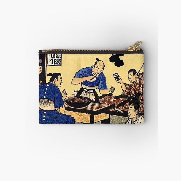 Item preview, Samurai in a BBQ checking baseball results designed and sold by inkMortar.