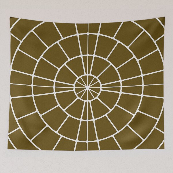 Item preview, Sepia and White Circle Shaped Mosaic Pattern Wallpaper designed and sold by deepakrode7.