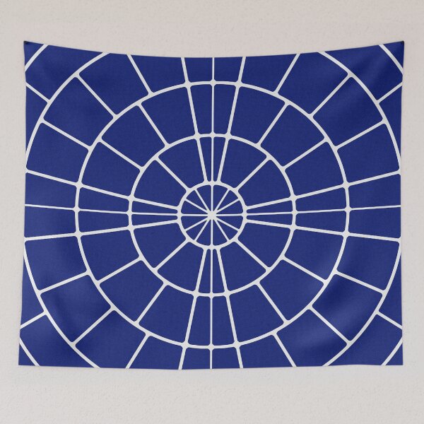 Item preview, Blue and White Circle Shaped Mosaic Pattern Wallpaper designed and sold by deepakrode7.