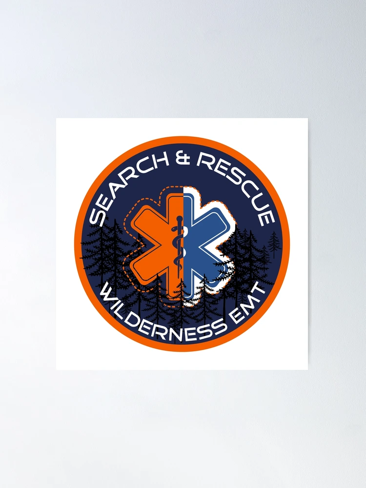 Wilderness EMT Search and Rescue Medical badge Poster for Sale by