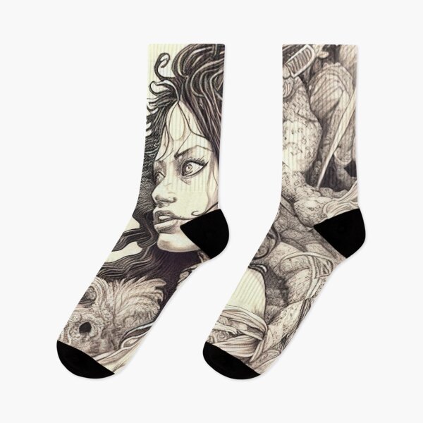 Item preview, Vintage manga medusa drawing style of 80s designed and sold by 100PercentOtaku.