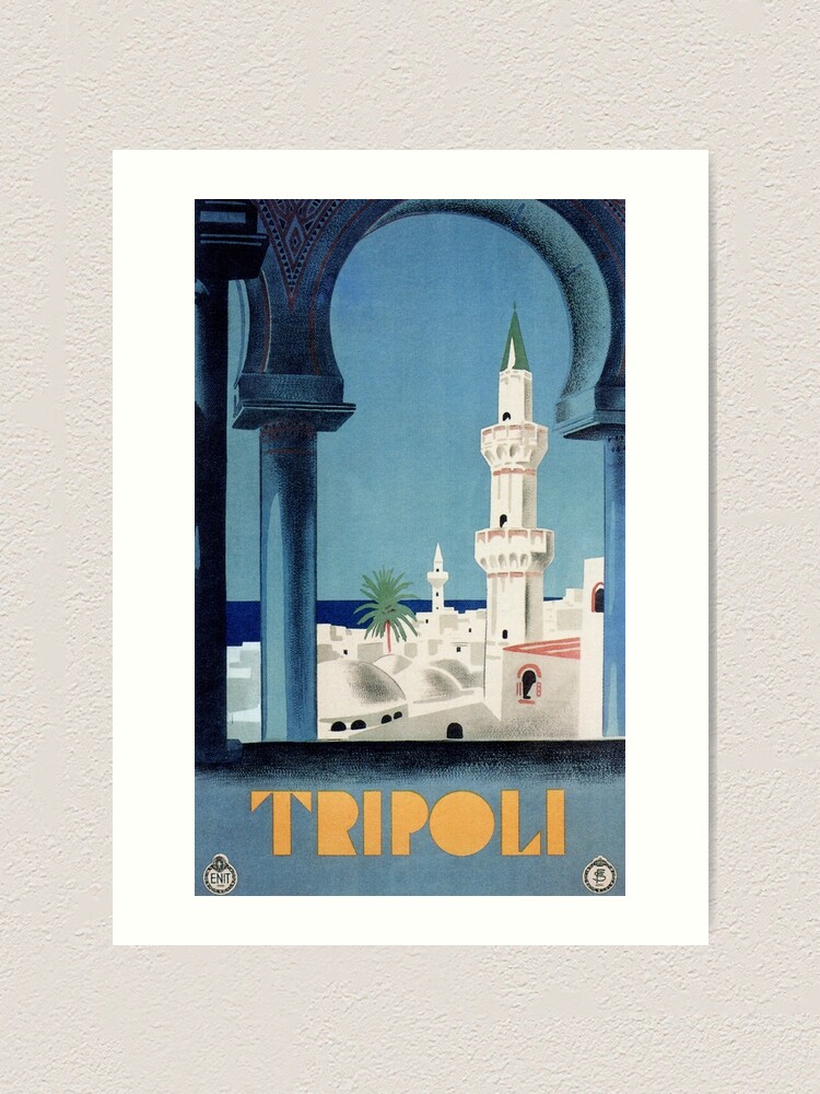 Tripoli 1930 Libya LARGE METAL TIN SIGN POSTER VINTAGE STYLE WALL PLAQUE