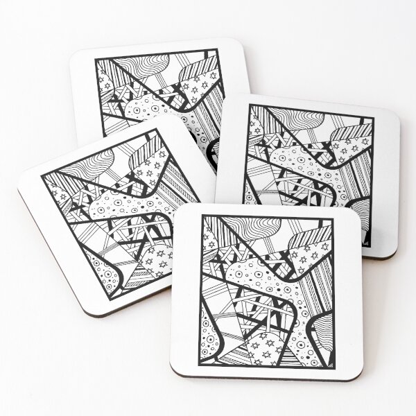 Item preview, Miniature Aussie Tangle 12 Black on White Background designed and sold by Heatherian.