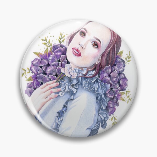 Artikelvorschau, Jemma, gotisches Porträt mit lila Blumen entworfen und verkauft von hellbereth.