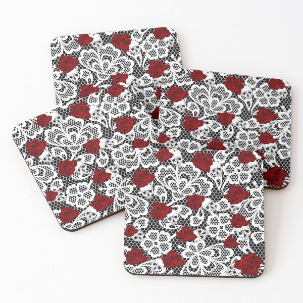 Item preview, Lace with skull and red roses designed and sold by Fitandstylish.