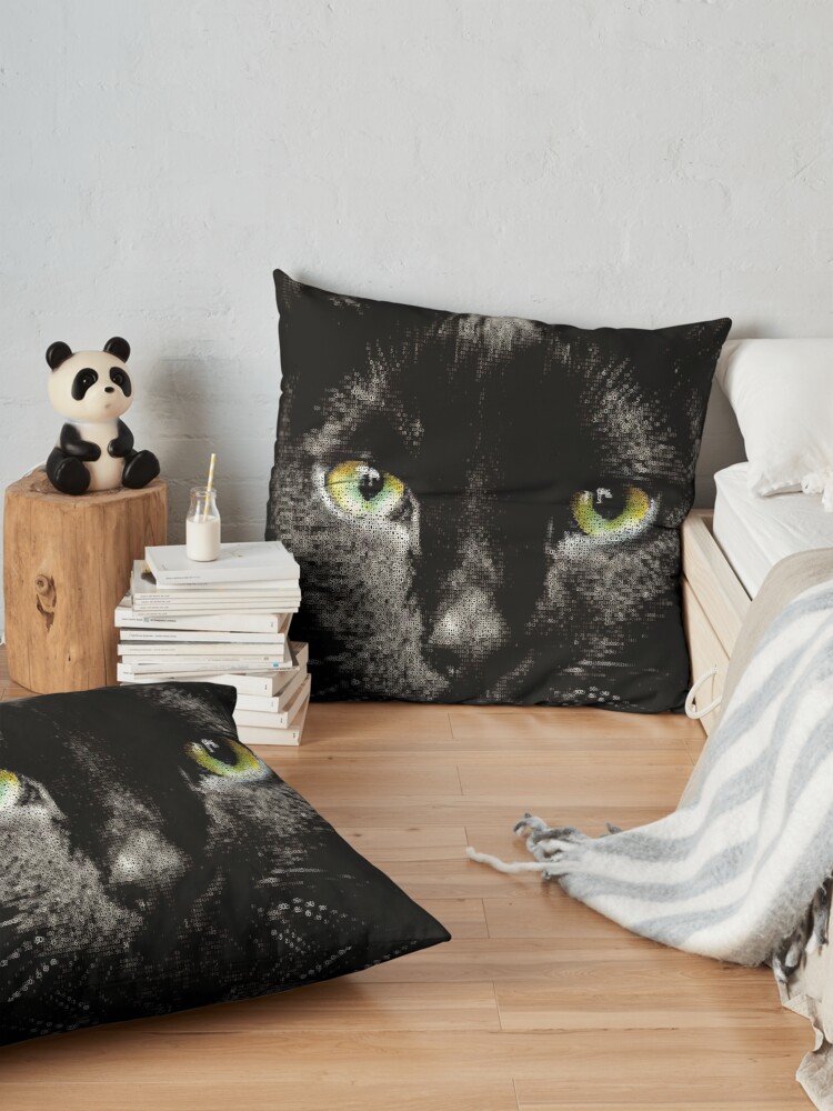 Alternate view of ASCii BLACK KAT by ROOTCAT Floor Pillow