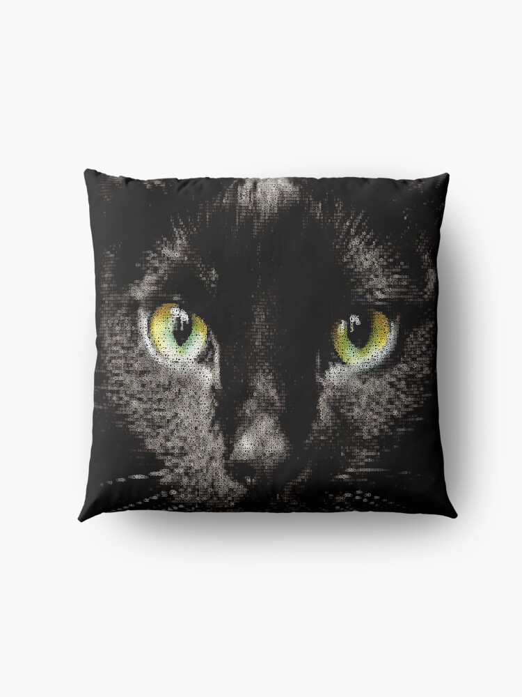 Alternate view of ASCii BLACK KAT by ROOTCAT Floor Pillow