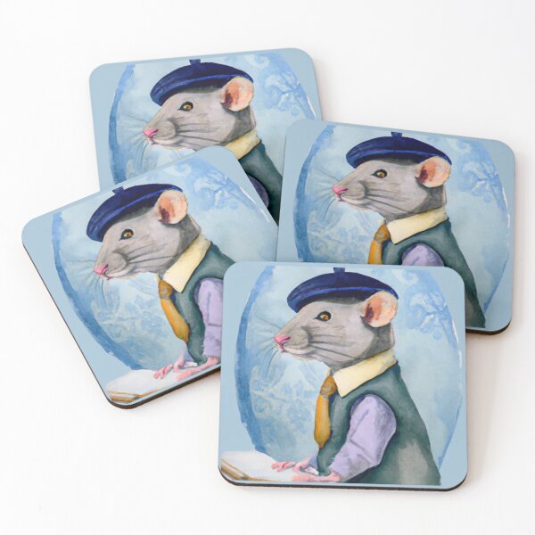 Item preview, Dapper rat watercolor art, rat watercolor painting, watercolor rat, rat art, mouse art, mouse art print, watercolor pet portrait, pet animal portrait designed and sold by Artsareus.