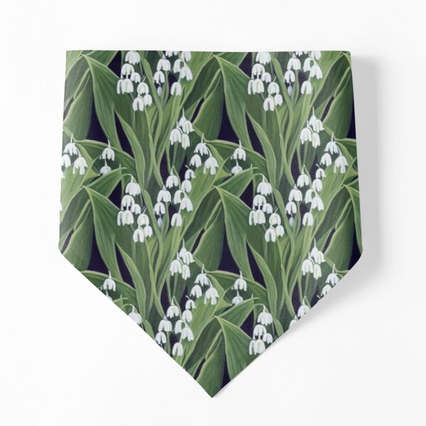 Lily of the Valley watercolor painting Pet Bandana