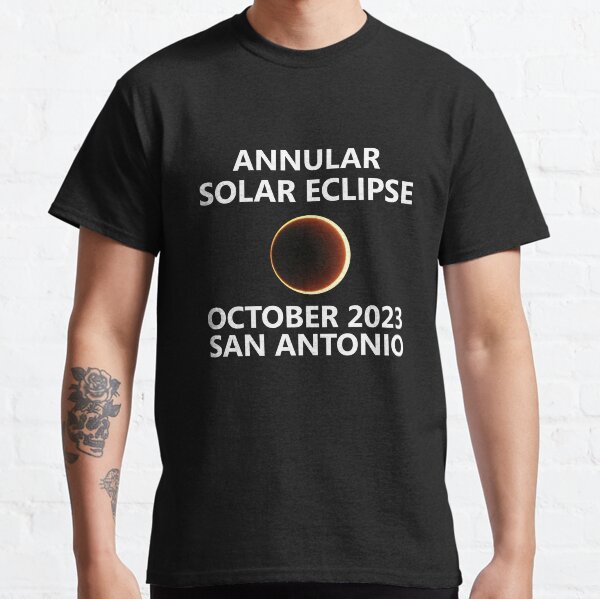 2023 Solar Eclipse T-Shirt Texas TX Odessa San Antonio Corpus Christi San Angelo Beeville New Braunfels Alice Kingsville Big Spring Town City State October Oct 14 14th Dallas Arlington Houston Classic T-Shirt