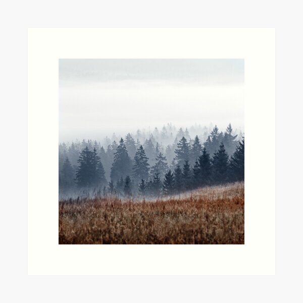 Item preview, Lost In Fog // Misty Morning Landscape Autumn Wilderness Forest Waves With Cascadia Trees Covered In Fog designed and sold by Tordis Kayma.