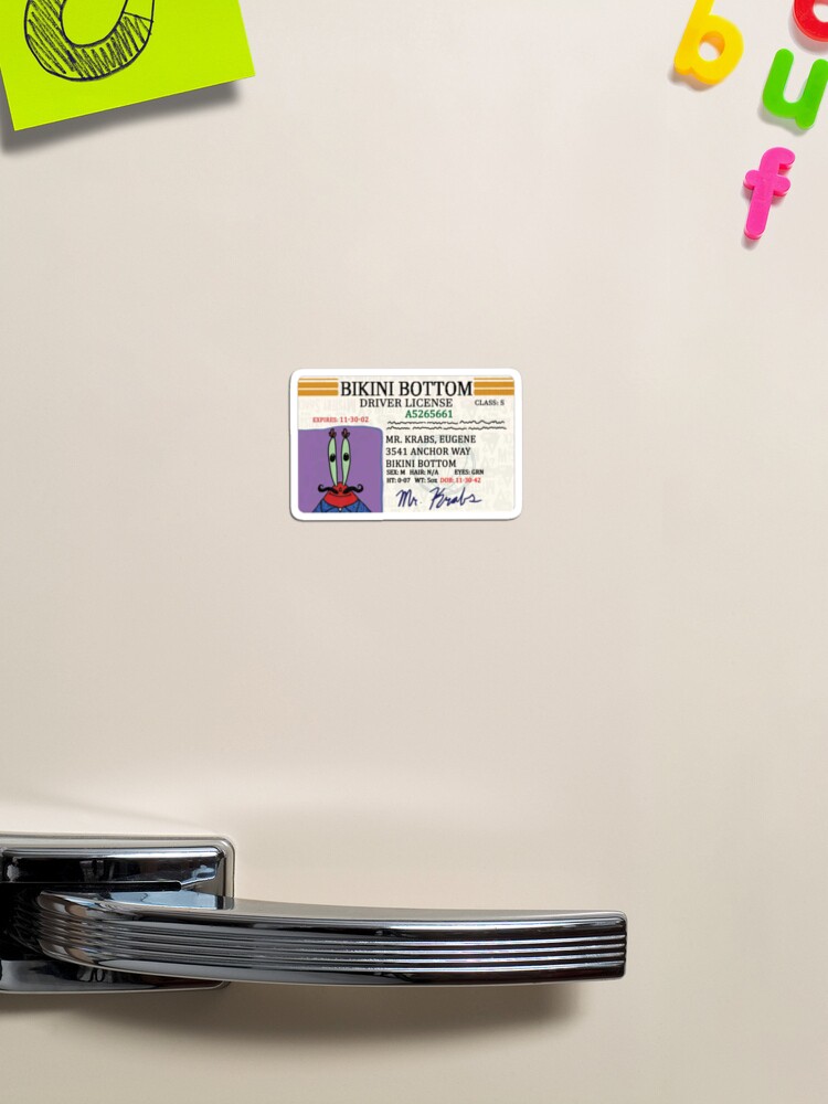 Mr. Krabs' Boat License Magnet