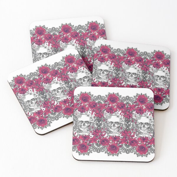 Item preview, Lace with skull and red roses designed and sold by Fitandstylish.