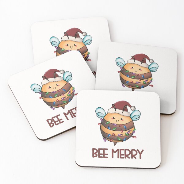 Item preview, Cute Bee Merry Christmas Bee designed and sold by HappyLifeCreate.