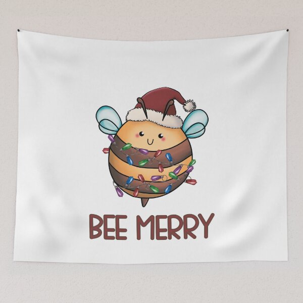 Item preview, Cute Bee Merry Christmas Bee designed and sold by HappyLifeCreate.