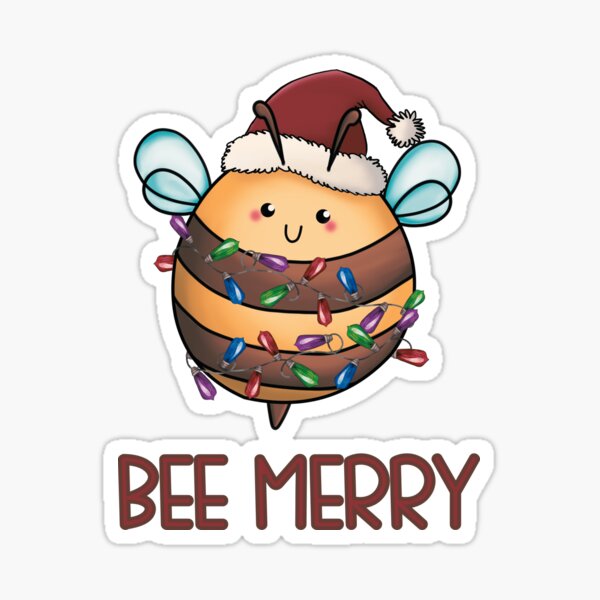 Cute bee with white flower cartoon bee gifts' Sticker