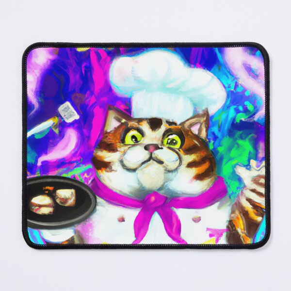 Cat Chef 01 - Dreamy Rainbow Culinary Feline Mouse Pad
