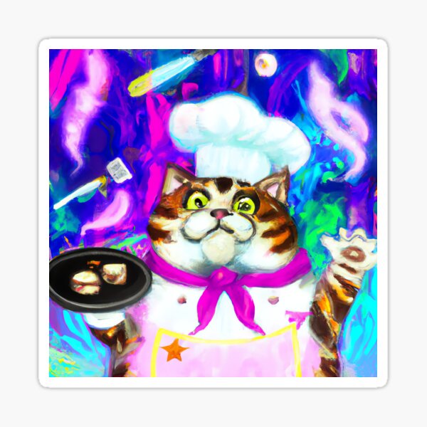 Cat Chef 01 - Dreamy Rainbow Culinary Feline Sticker