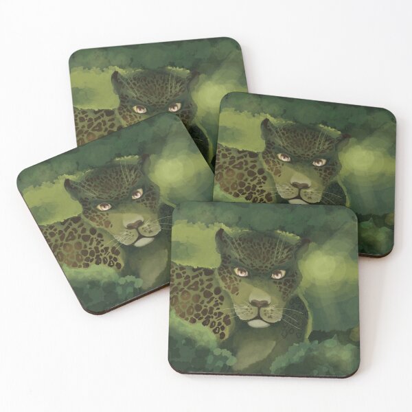 Item preview, Jaguar sobre un fondo verde designed and sold by JulieDraw.
