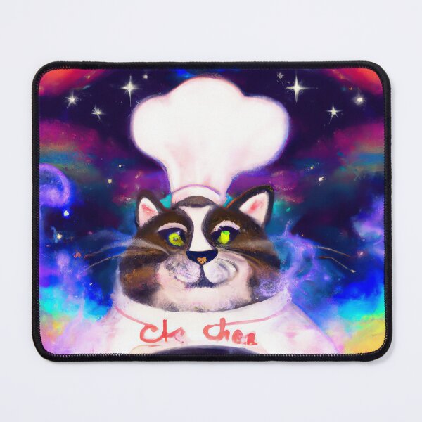 Cat Chef 02 - Dreamy Rainbow Culinary Feline Mouse Pad