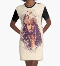 Pirates of the Caribbean, Jack Sparrow splatter Graphic T-Shirt Dress