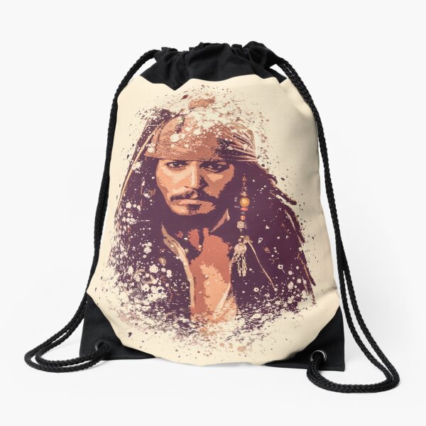 Pirates of the Caribbean, Jack Sparrow splatter Drawstring Bag