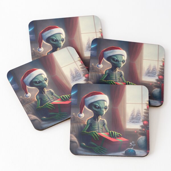Item preview, Alien opening Christmas present designed and sold by extraordinar-ia.