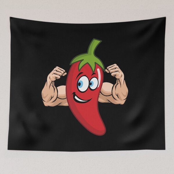 Item preview, Hot Chili Pepper with muscles - funny -  designed and sold by Hageeer.