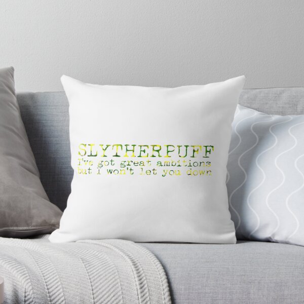 Slytherpuff Quote Throw Pillow