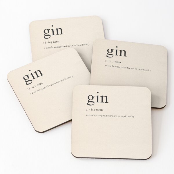 Item preview, 'Gin - a clear beverage also known as liquid sanity' - Dictionary Definition / Quote onto Book Page  designed and sold by R Bex.