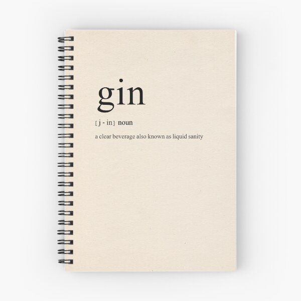 Item preview, 'Gin - a clear beverage also known as liquid sanity' - Dictionary Definition / Quote onto Book Page  designed and sold by R Bex.