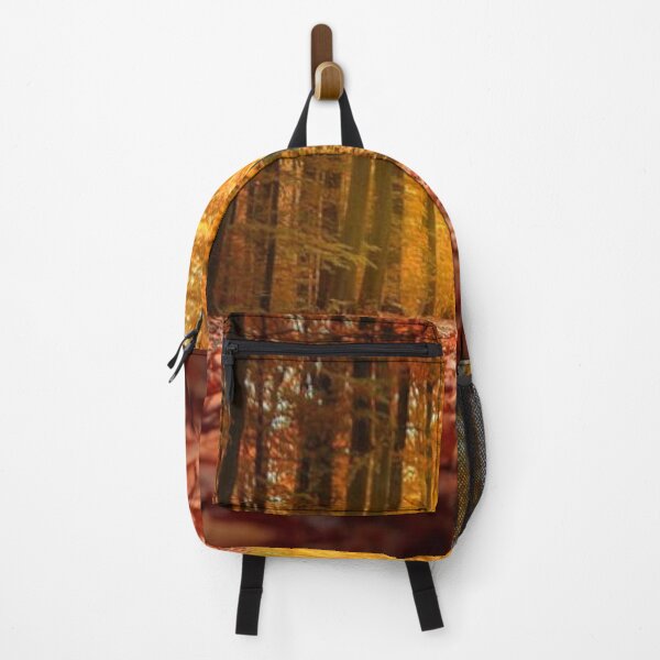 Item preview, Colourful autumn forest with dry fallen orange leafs designed and sold by Durgaa D.