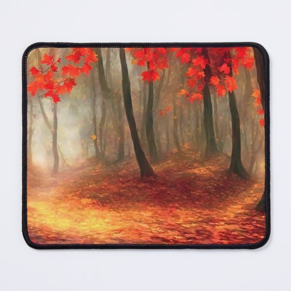Item preview, Colourful and bright autumn forest with fallen leafs designed and sold by Durgaa D.
