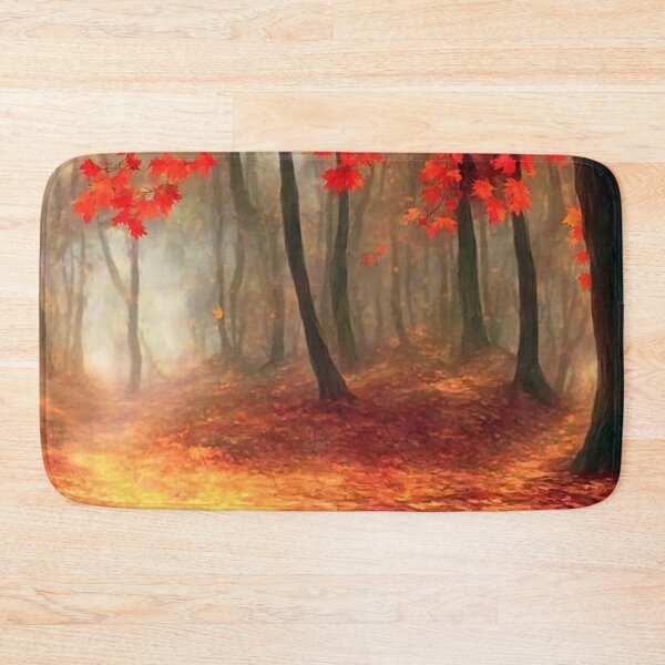 Item preview, Colourful and bright autumn forest with fallen leafs designed and sold by Durgaa D.