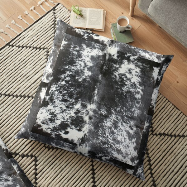 Cowhide Black and White | Texture Floor Pillow
