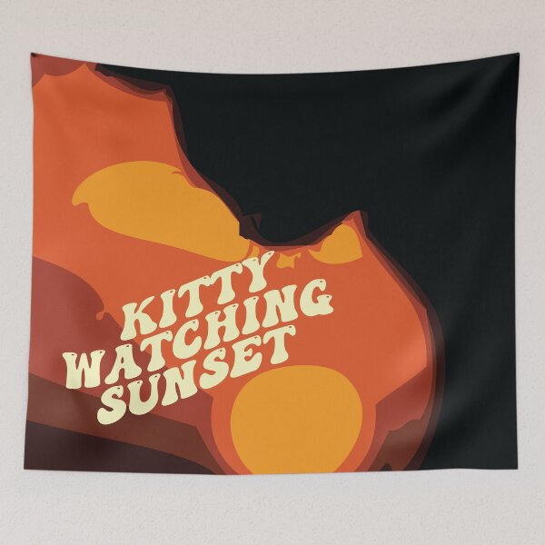 Item preview, Cat Watching Sunset:- Kitty Cat Looking at Sunset designed and sold by typoinspired.
