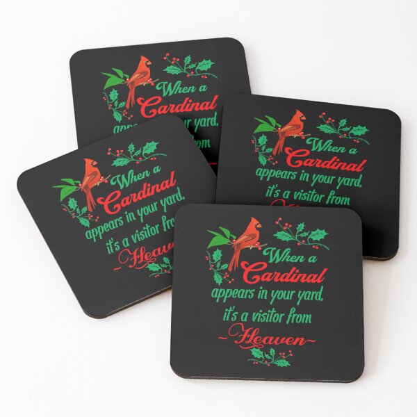 Item preview, When a cardinal appears in your yard it is a visitor from heaven - Christmas quotes designed and sold by bluehatgraphics.