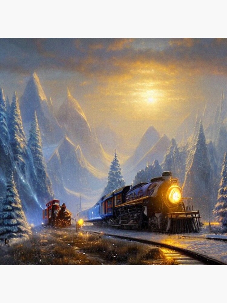 Large Mural Wall Art - Polar Express Fall Winter Steam Locomotive 150* –  everydayecrafts