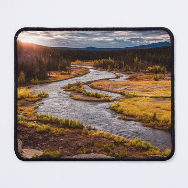 Item preview, Colourful and bright autumn forest with river designed and sold by Durgaa D.
