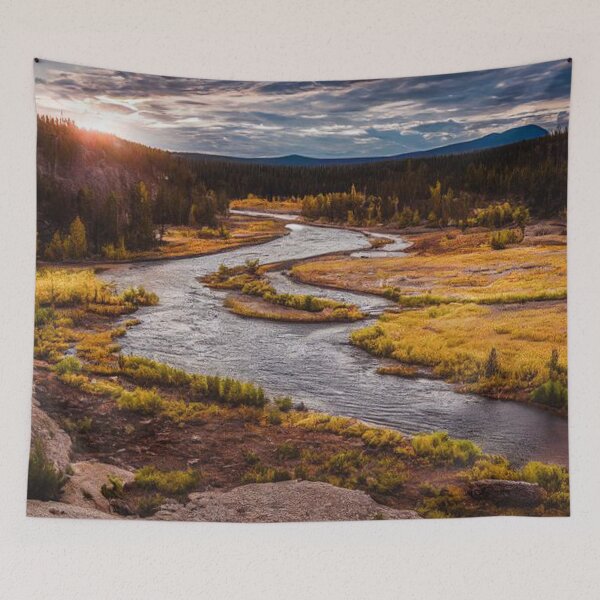 Item preview,  Colourful and bright autumn forest with river designed and sold by Durgaa D.