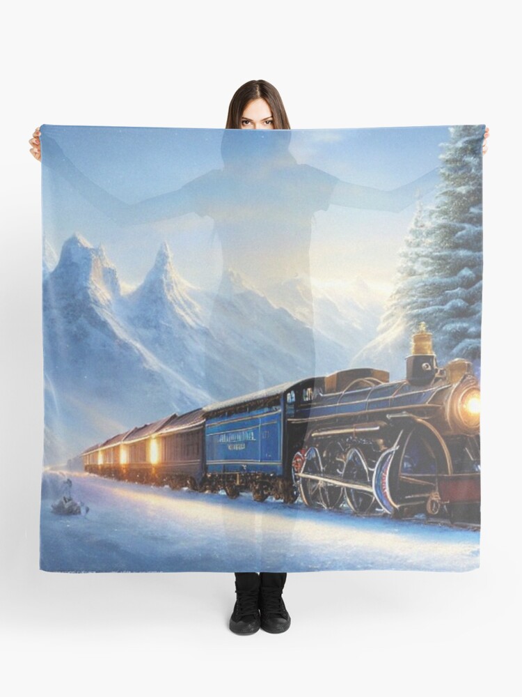 The Polar Express Embroidered Scarf