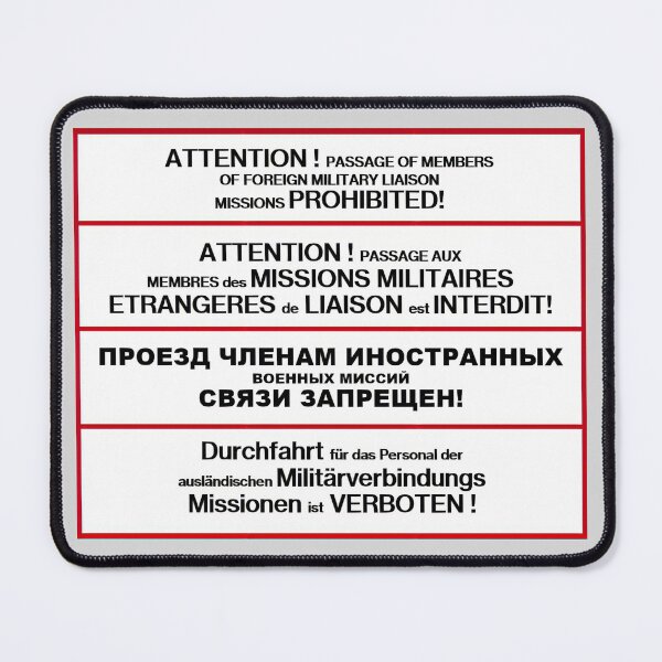 Item preview, Replica Cold War Allied Military Liaison Mission restricted area sign designed and sold by Cold War Conversations.