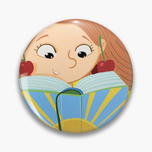 Item preview, girl with cherries is reading a book with a sun on the cover designed and sold by duxpavlic.