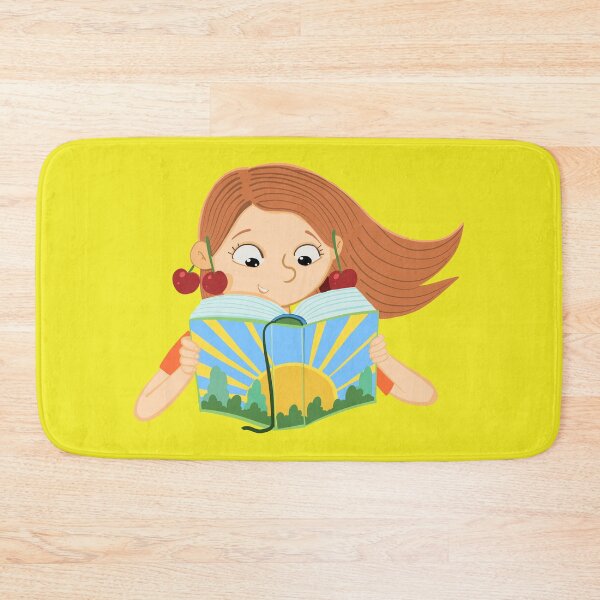 Item preview, girl with cherries is reading a book with a sun on the cover designed and sold by duxpavlic.