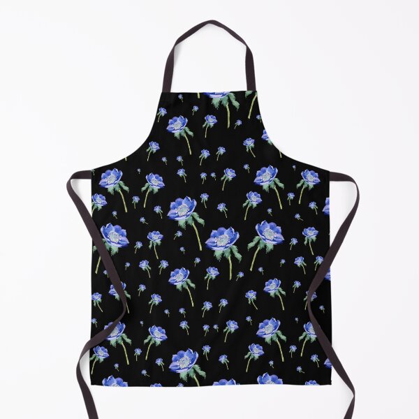 Item preview, Violet anemone ornate pattern on black background designed and sold by Yana Mustafina | Boho Soulful Designs.